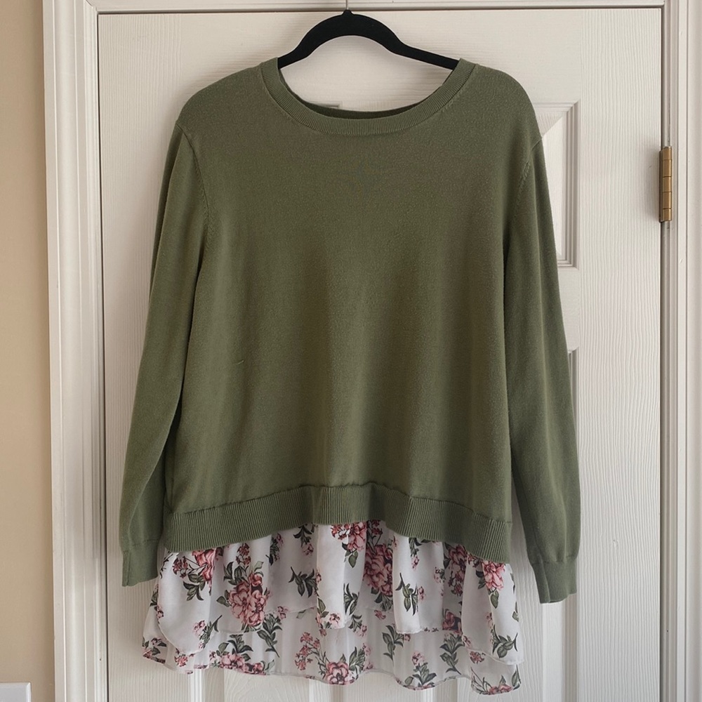 Army Green with a Floral back from Time and Tru